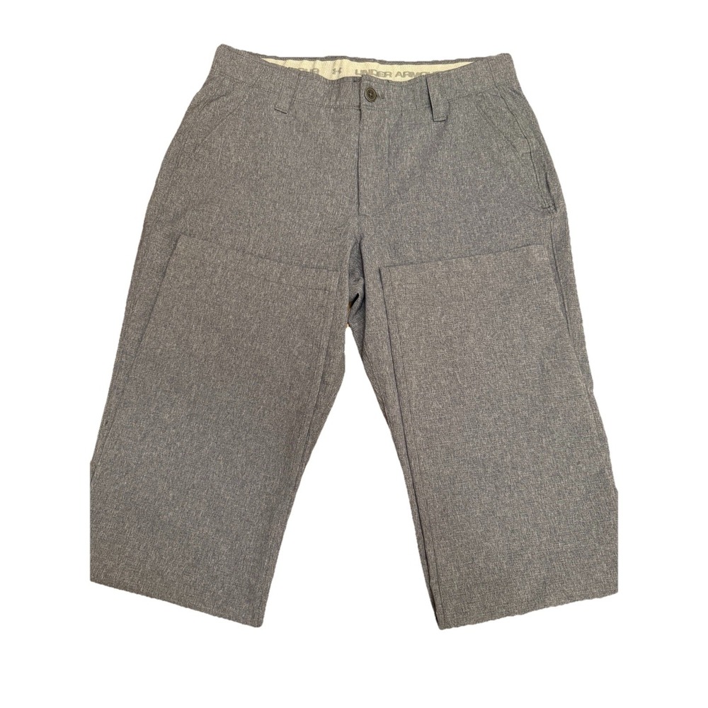 Under Armour Mens 34x34 Matchplay Golf Pants Gray Heather Loose Fit Flat Front